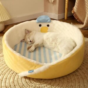 Cat & maine coon Luxury Velvet Round Cat Bed