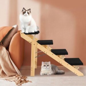 Cat & maine coon 2-in-1 Foldable Wooden Pet Stairs & Ramp for Cats and Medium-Sized Dogs